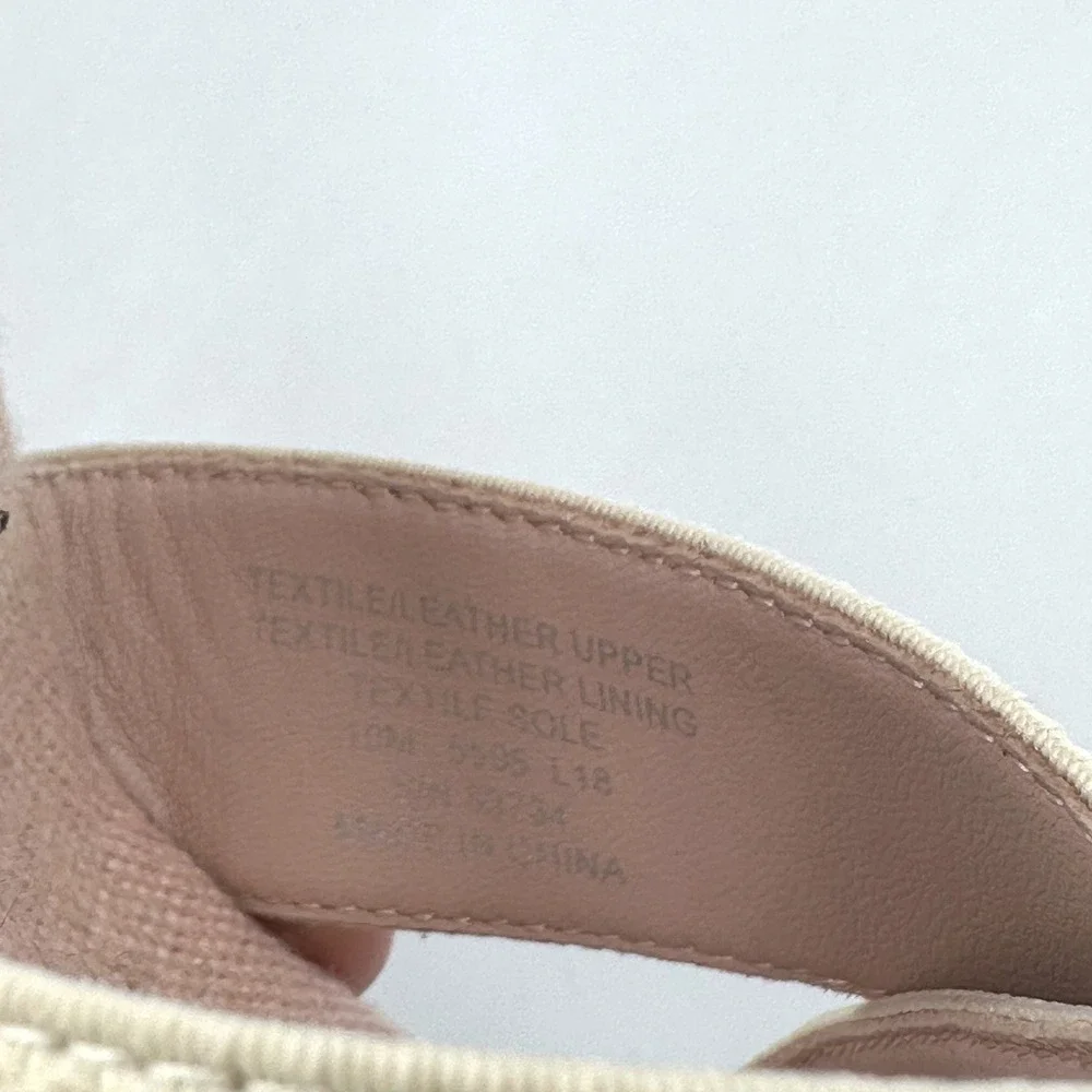Tory Burch Frieda Espadrille Platform Wedge Sandals Pink Striped Canvas US 10‎